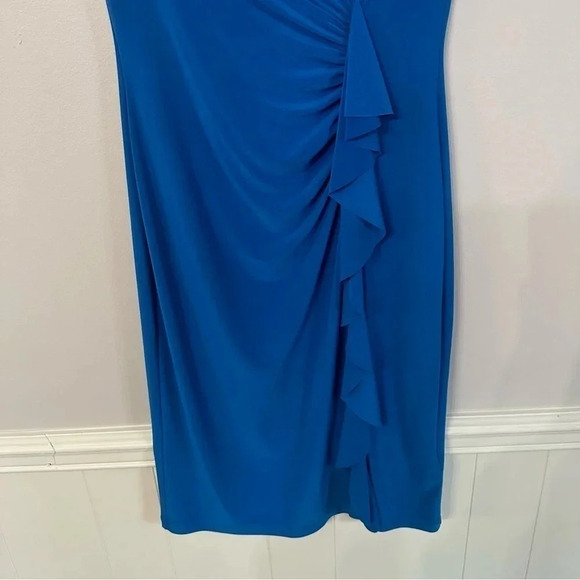 Lauren Ralph Lauren Women's Twist Front Cap Sleeve Blue Dress Size 6 GUC - Picture 4 of 8